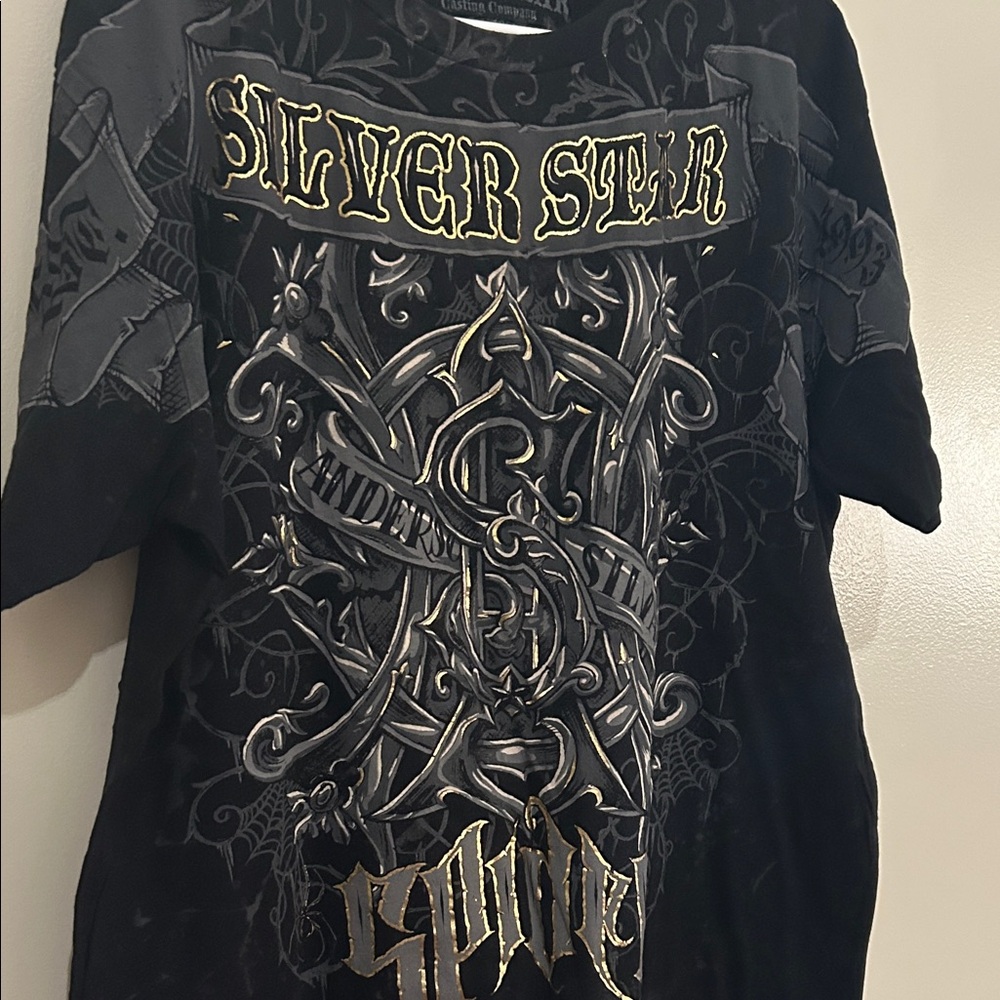 Silver Star Black Graphic T-Shirt